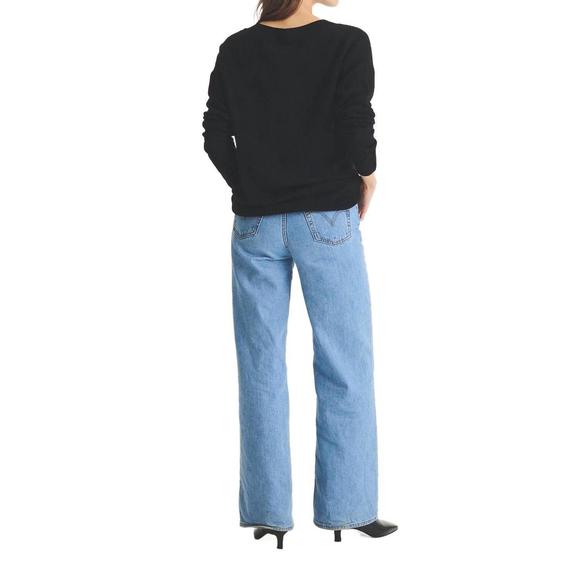 NEW NAADAM cashmere featherweight v neck in black - Picture 2 of 3